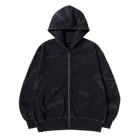 DAMAGED ZIP UP HOODY