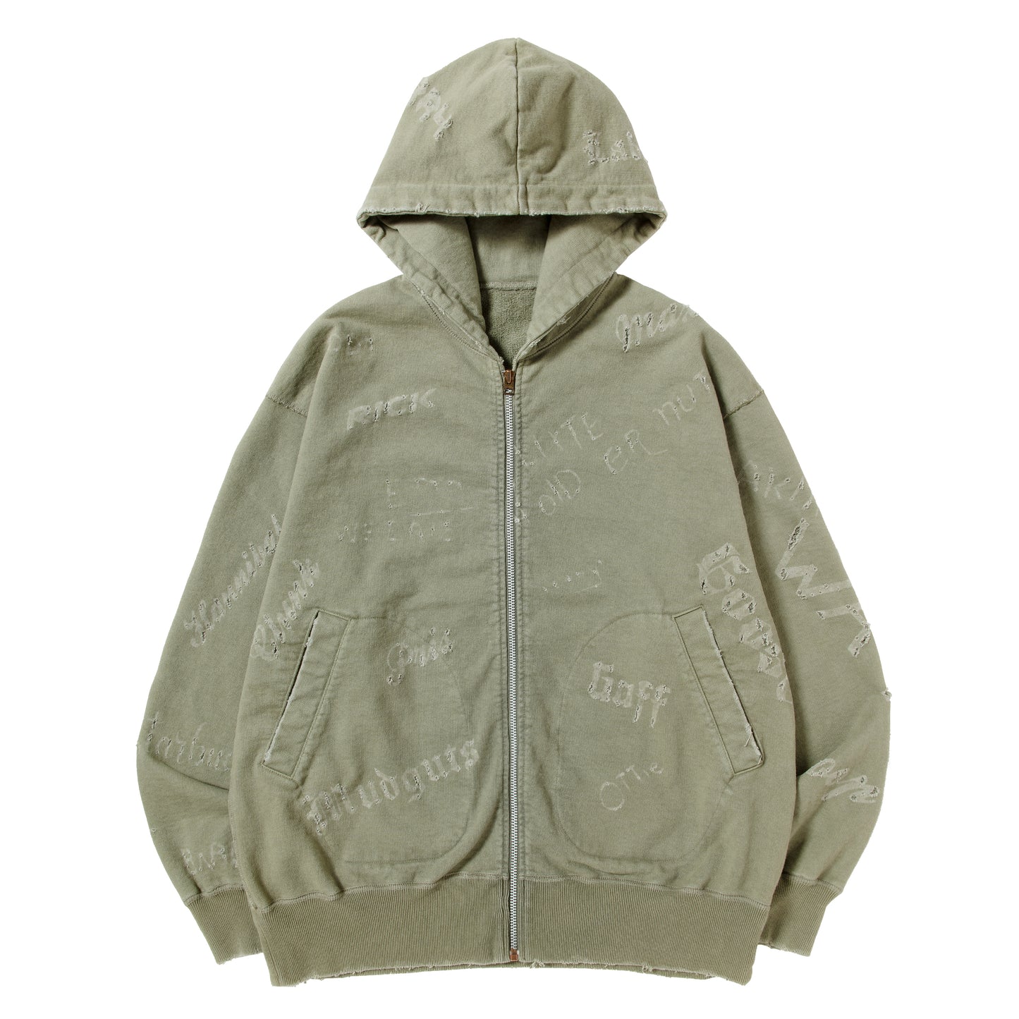 DAMAGED ZIP UP HOODY