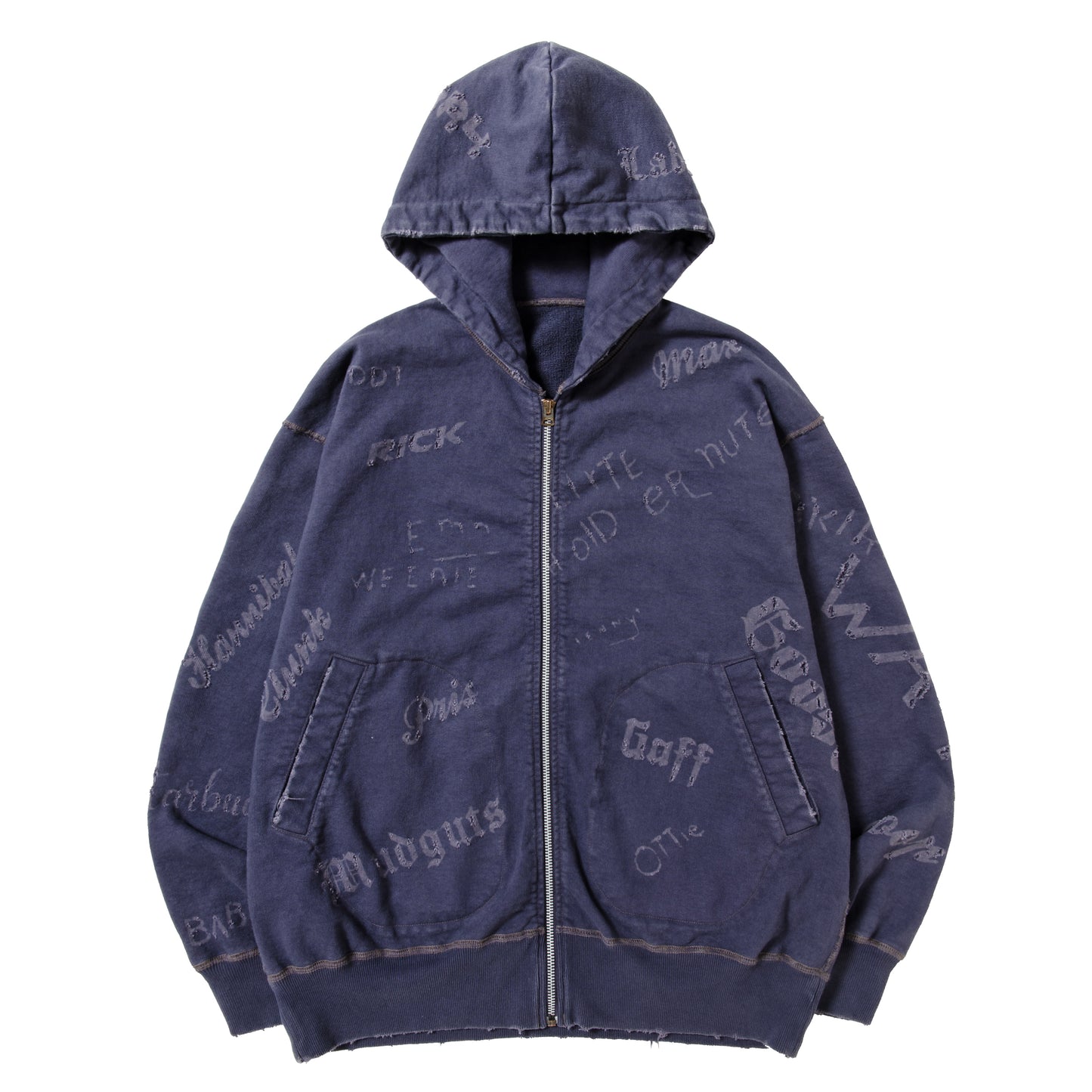 DAMAGED ZIP UP HOODY