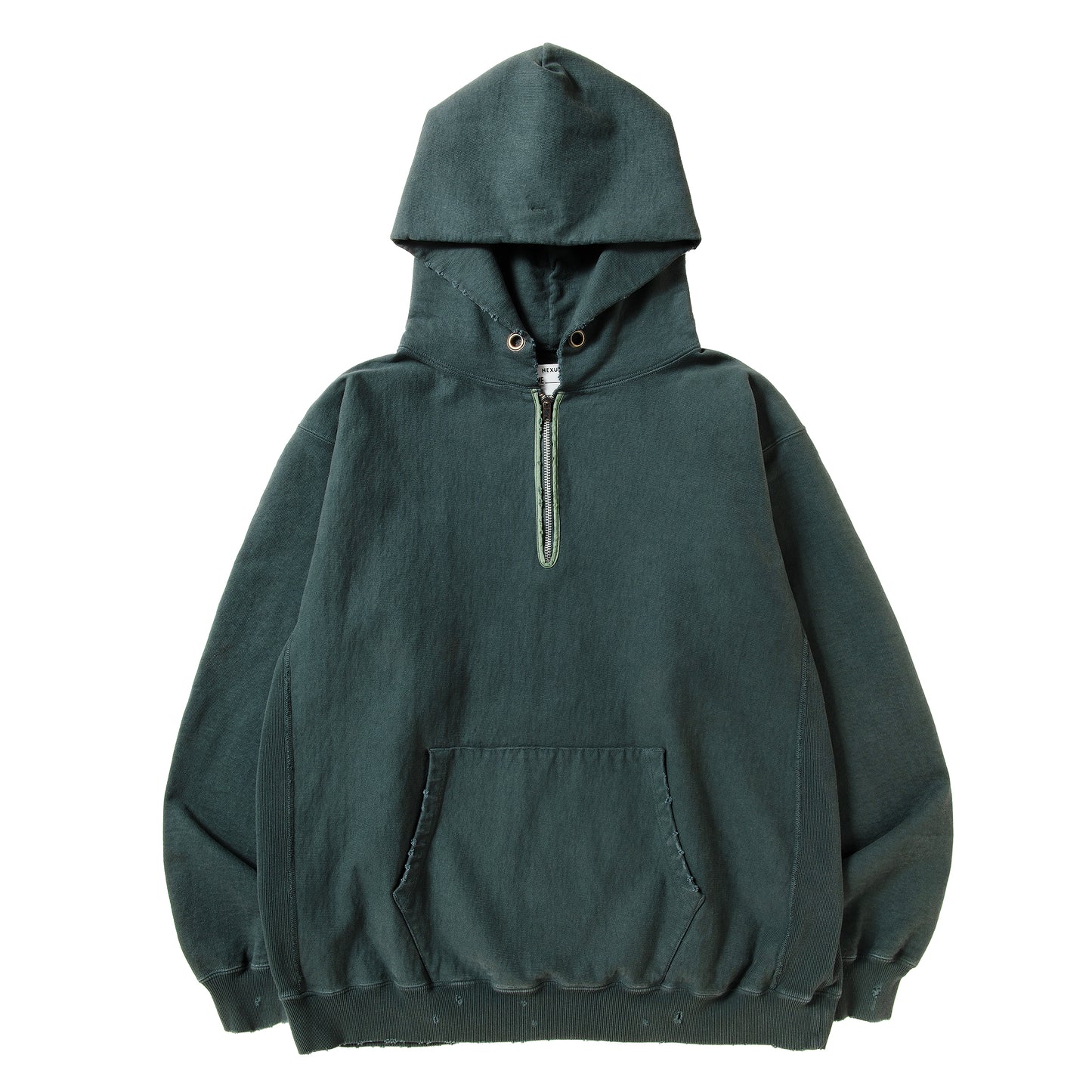 DAMAGED HALF ZIP HOODY