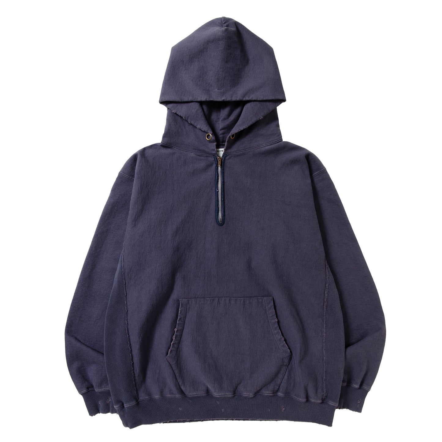 DAMAGED HALF ZIP HOODY