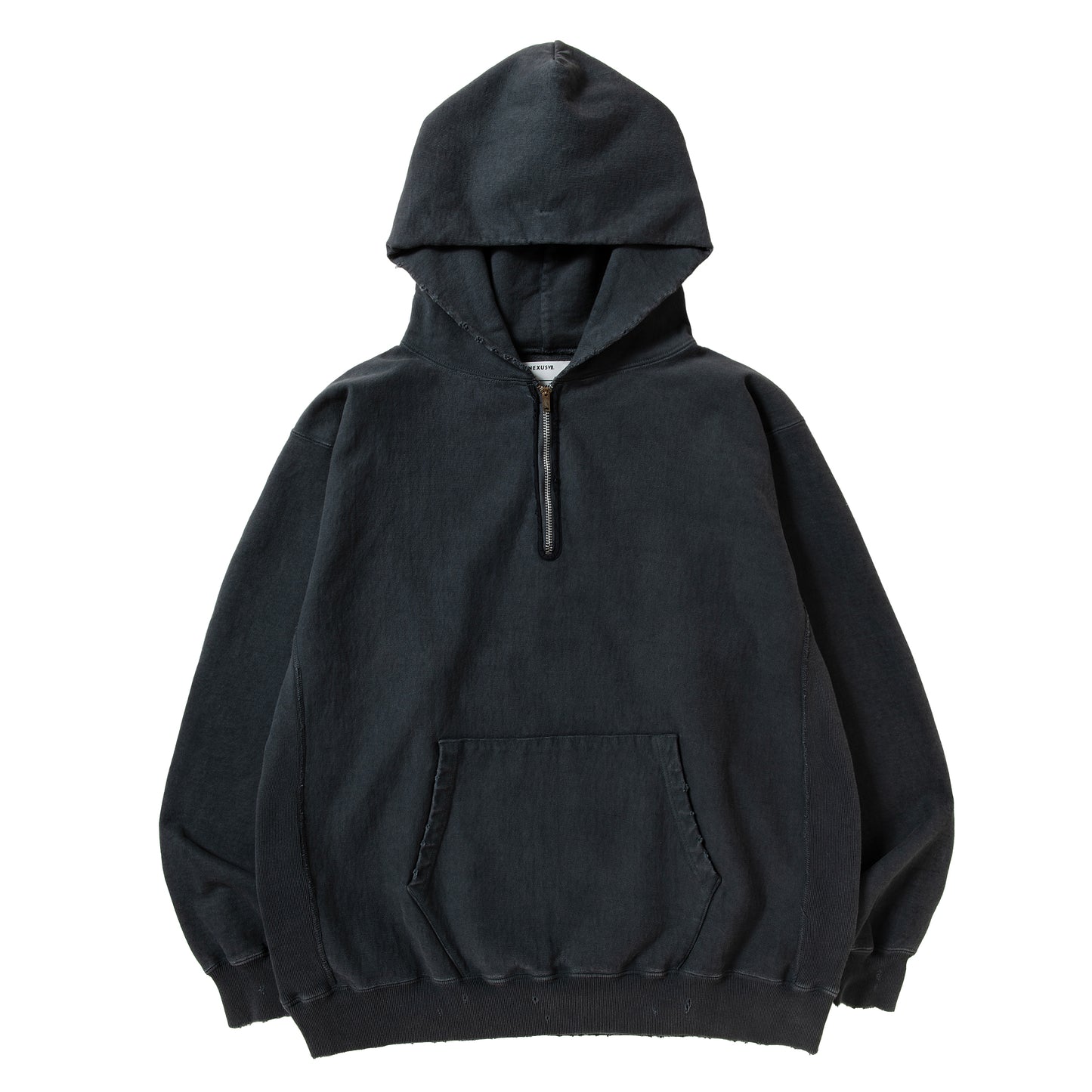 DAMAGED HALF ZIP HOODY
