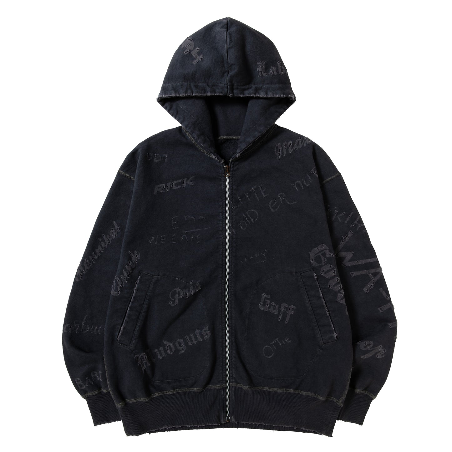DAMAGED ZIP UP HOODY