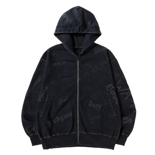 DAMAGED ZIP UP HOODY