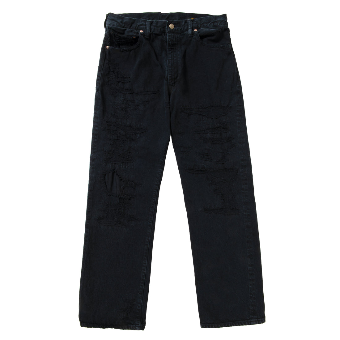 DAMAGED OVER DYE DENIM PANTS