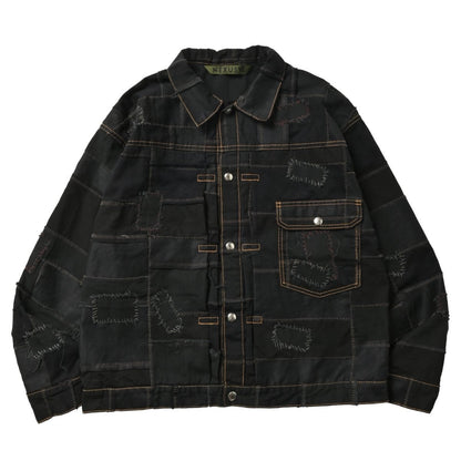 CRUSTED T-BACK JACKET HAND BLIND STITCH