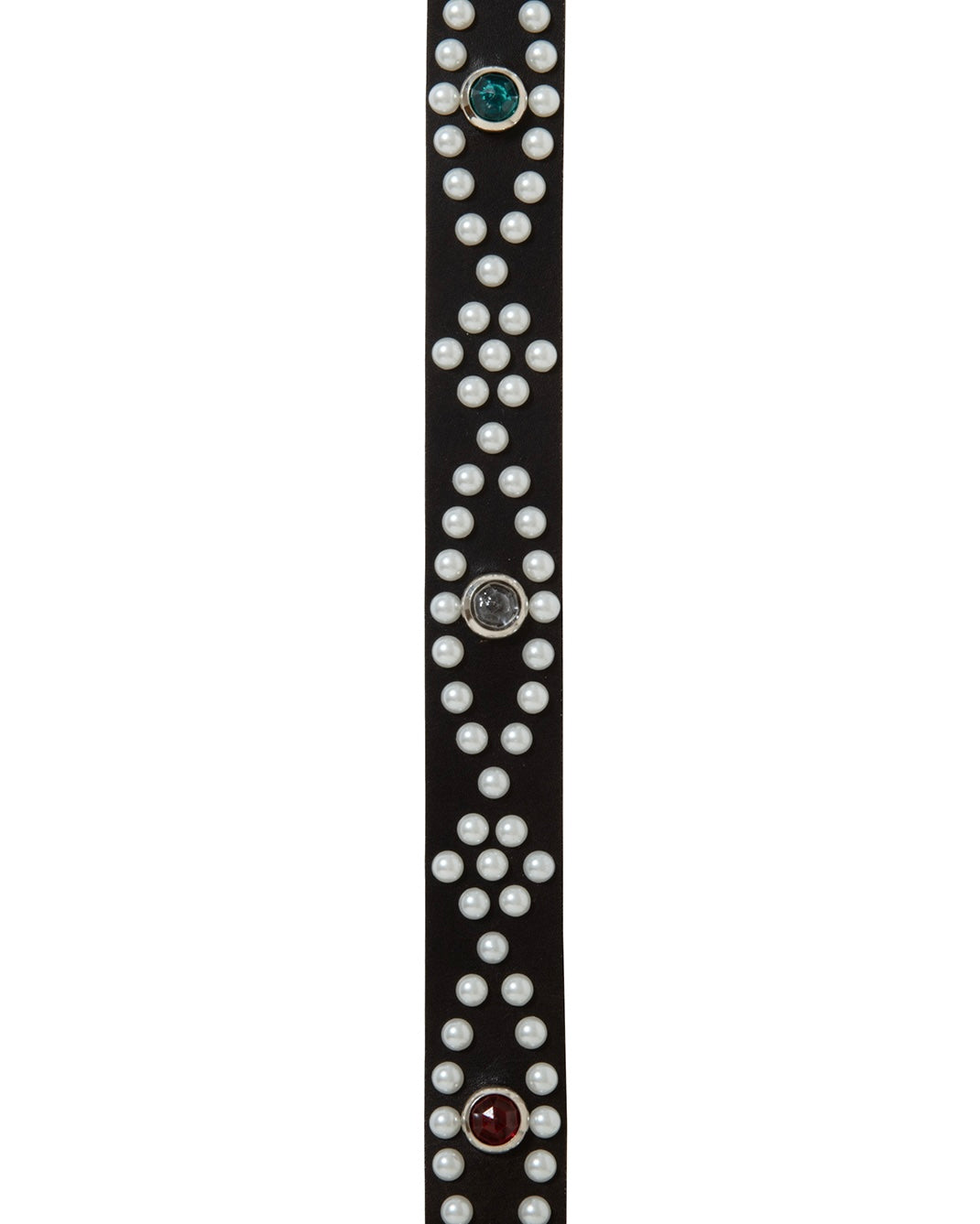 PEARL STUDS LEATHER BELT -25mm-