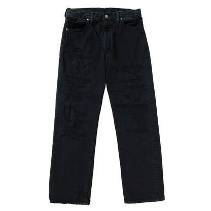 DAMAGED OVER DYE DENIM PANTS
